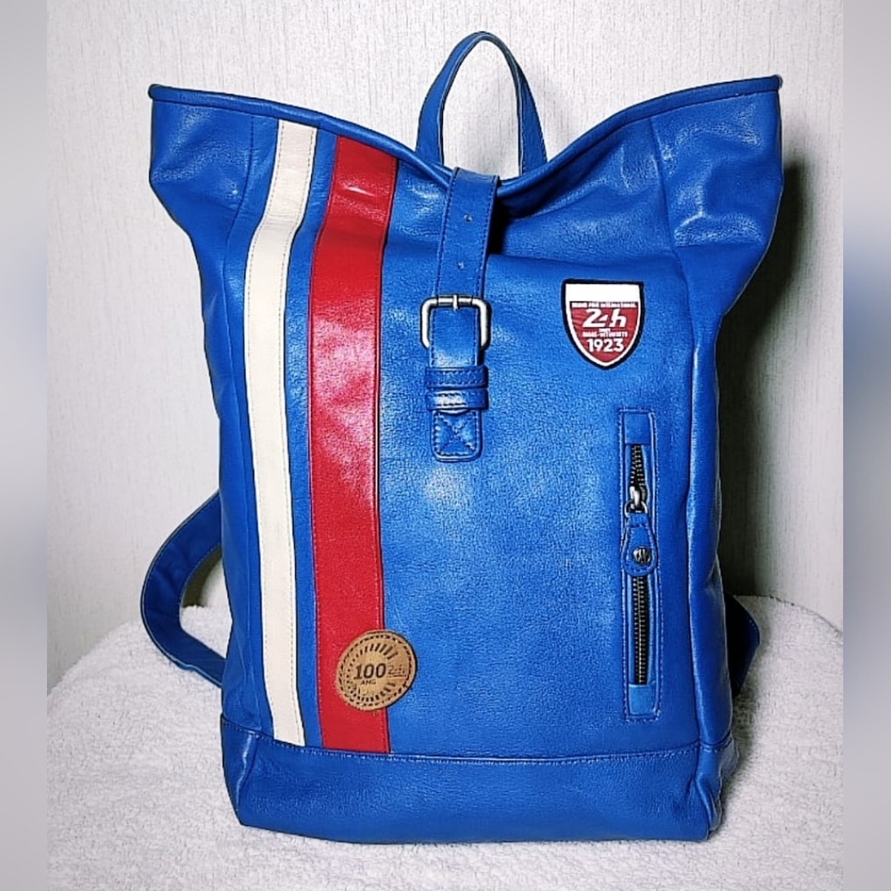 Royal Blue Genuine Lamb Leather Backpack